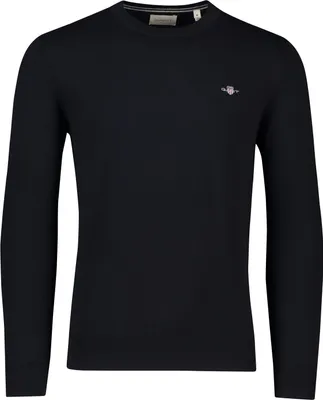 Produktbild von Gant Pullover Rundhals dunkelblau einfarbig 100% Baumwolle