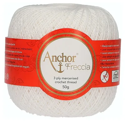 Produktbild von Anchor Freccia Stärke 6 4771006-07901 weiß Häkelgarn, 100 % Baumwolle