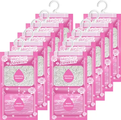 Produktbild von Forever 10 ks 230g odvlhčovač šatníka, odvlhčovač šatníka s vôňou ruží, zbavuje vlhkosti pre pivnicu, spálňu, práčovňu