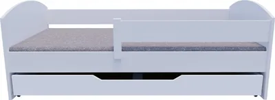 Produktbild von Kinderbett Classic 140x70 Kinderbett mit Rausfallschutz & Lattenrost weiß 70 x 140 für Mädchen und Jungen Massivholz Kiefer und MDF Möbelplatte, ohne Matratze, mit Schubladen