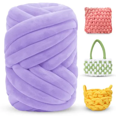 Productafbeelding van Armbreiwol 500g, dikke garenmix Taro Violet, geschikt voor beginners, voor dekens, tassen
