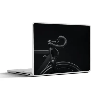 Produktbild von MuchoWow® Laptop Aufkleber Sticker Cover Fahrrad - Lenker - Schwarz - Weiß 31x22.5 cm - Laptop-Deko