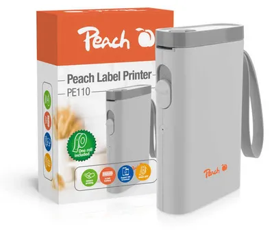 Produktbild von Peach PE110, Thermodirekt, 203 x 203 DPI, 60 mm/sek, Kabellos, Weiß