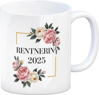 Produktbild von Rentnerin 2025 Blumen Kaffeebecher für den Ruhestand