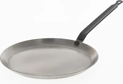 A single omelet pan with a black handle is shown against a white background.