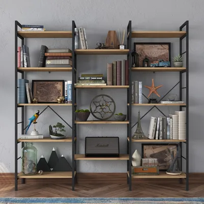 Produktbild von Skye Decor, HC107 - 2552, Bücherregal, Walnuss, 100% melaminbeschichtete spanplatte, 176 x 30 x 172 cm
