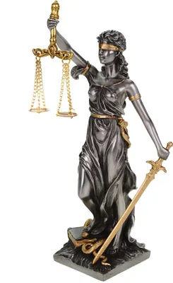 Produktbild von Figur Justitia Göttin der Gerechtigkeit mit Richtschwert und Waage bronzierte