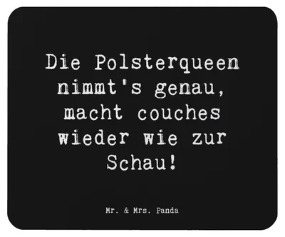 Produktbild von Mr. & Mrs. Panda Mousepad Spruch Polsterei Präzision - Schwarz - Geschenk, Polsterin, mousematte, Beruf, Berufsalltag, Handwerkskunst, Mauspad, Mouse Pad, laptop, Couch