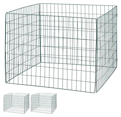 Produktbild von Relaxdays Komposter Metall, 3er Set, Biokomposter Garten, großer Laubkomposter, 560 Liter, Steckkomposter, dunkelgrün, KI-generiertes Bild