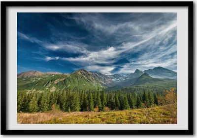 Produktbild von Bild - Bilder - Bilderrahmen - 70 cm x 50 cm - MDF-Rahmen, Wandkunst Herbst in der Tatra