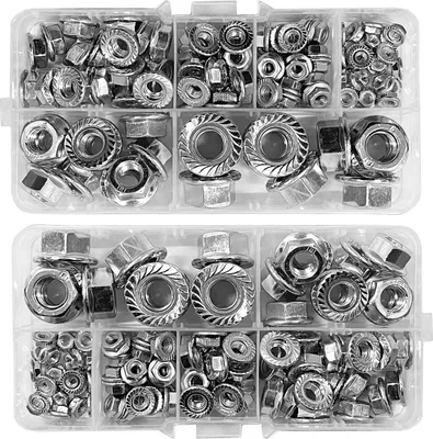 Produktbild von Set mit 200 Sechskantflanschmuttern (M3, M4, M5, M6, M8 und M10)