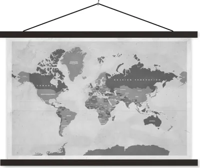 Produktbild von MuchoWow® Textilposter Weltkarte - Vintage - Lila - Kind - Mädchen - Jungen 120x80 cm mit schwarzem Rahmen - Wanddeko