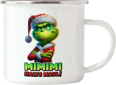 Produktbild von Mimimi Halts Maul Anti Weihnachten Emaille Tasse Feiertage Sarkasmus Muffel