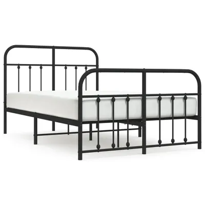 Produktbild von vidaXL Bettgestell mit Kopf- und Fußteil Metall Schwarz 120x200 cm