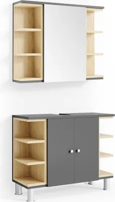 Produktbild von Badmöbel-Set Vicco Aquis Anthrazit 2 Teile, Model 36248