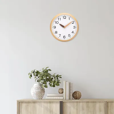 Zdjęcie produktu dla VIVILINEN zegar ścienny bez tykania imitacja drewna zegar ścienny do salonu kuchnia sypialnia biuro nowoczesny zegar ścienny 30cm