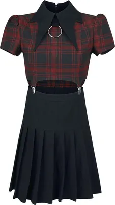 Produktbild von Killstar Kurzes Kleid Damen Exklusive Tartan Collection – Darita Suspender Dress multicolor XS