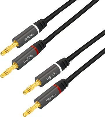 Produktbild von LogiLink CA1210, 2 x Banana, Männlich, 2 x Banana, Männlich, 3 m, Schwarz