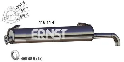 Produktbild von ERNST 116114 Endschalldämpfer für VW TRANSPORTER III Bus Auspuff
