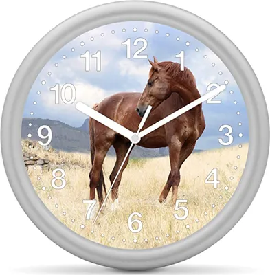 Produktbild von EUROTIME Kinderwanduhr Pferd - Pferd braun