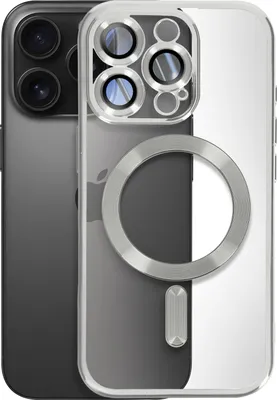 Produktbild von Avizar, MagSafe Silikonhülle für iPhone 16 Pro mit verchromter Umrandung, Silber