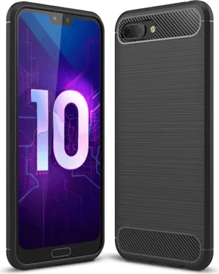Produktbild von Huawei Honor 10 Lite Hülle Silikon Schwarz Carbon Optik Case TPU Handyhülle Bumper 211766