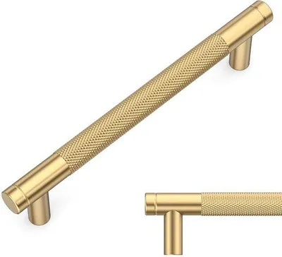 Obrázek produktu pro 10 zlatých podložek pod nohy kuchyňských skříněk, 128 mm, včetně šroubů, pro stoly, zásuvky, skříně a skříňové sestavy.