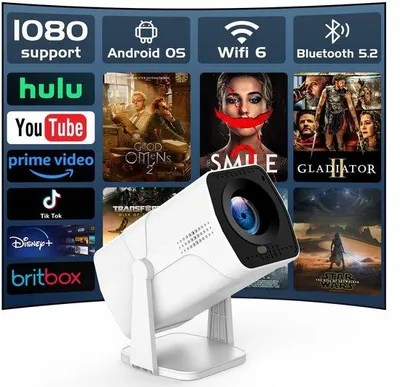Produktbild von HD Projektionsbeamer mit Android TV und Drehprojektor für Innen- und Außenbereich