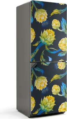Produktbild von Malerische Blumenmuster – Magnetische Kühlschrank Abdeckung – Dekorfolie magnetisch Küche – Kühlschrank Magnet Deko – selbstklebende Magnettafel – Magnetfolie für Kühlschranktür – 70x190 cm