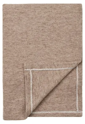 Image de Plaid Puno en viscose et polyester taupe 130×156 cm