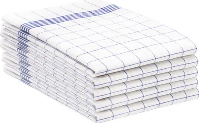 Produktbild von 5er Set Geschirrtücher, Baumwolle, 50x70 cm, blau-kariert