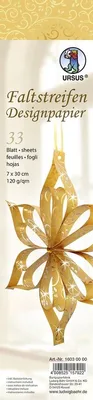 Produktbild von Faltstreifen Designpapier 120g/qm 7x30cm 33 Blatt Goldranken