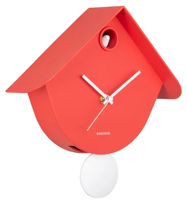 Produktbild von WANDUHR Retro Cuckoo - Rot - 7,5/25,5/25,8 cm