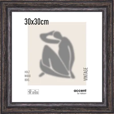 Produktbild von accent by nielsen Holz Bilderrahmen Vintage, 30x30 cm, Schwarz