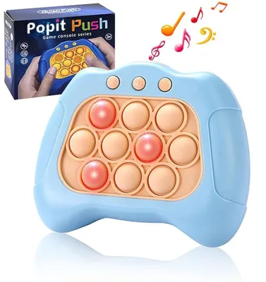 Zdjęcie produktu dla Konsola do gry pop it - Gra z bąbelkami do naciskania - Przenośna - Jasnoniebieska - Dla dzieci i dorosłych