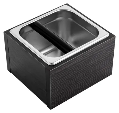 Obrázok produktu pre Nádoba na kávovú usadeninu – Knock Box – nerezová oceľ – 1,5 l – pre kávovary s filtrovým držiakom – príslušenstvo pre baristov