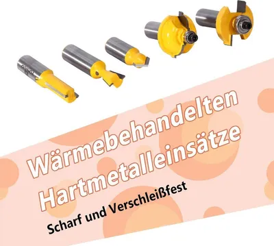 35-teiliger Fräsersatz für Oberfräse 1/2 inch Schaft (gelb)