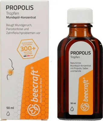 Produktbild von BEECRAFT Propolis Tropfen Mundspül-Konzentrat 50ml PZN 15024302