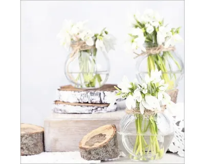 Produktbild von Glasbild White & Yellow Flowers II 50x50 cm