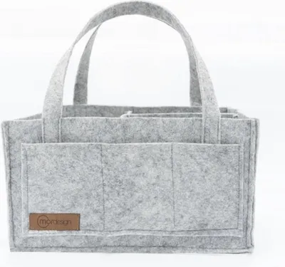 Produktbild von Wickeltasche Baby - Pflegetasche Filz - Organizer für Windeln - Herausnehmbare Trennwände - Filz Mama Baby-Pflegetasche - GRAU