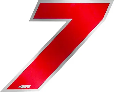 Produktbild von Aufkleber Rennnummer für Motorrad "7" Rot 65 x 85 mm