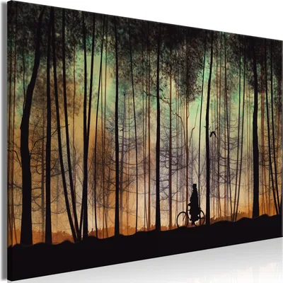 Produktbild von Italienischer Leinwand Leinwandbild - Walk Before Dark (1 Part) Wide 120x80 cm Blätter b-C-10046-b-a