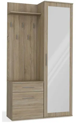 Produktbild von Selsey Duvio – Flurgarderobe mit Schrank und Spiegel, Eiche Sonoma, 100 cm