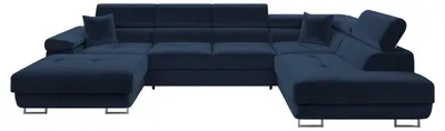 Produktbild von MIRJAN24 Wohnlandschaft Torezio Bis, Stilvoll Eckcouch mit Bettkasten und Schlaffunktion, Einstellbare Kopfstützen, 346x203x70-90 cm (Farbe: Polo 891, Seite: Rechts)