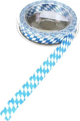Produktbild von 20m Dekoband Schleifenband Bayern Raute blau weiß B15mm