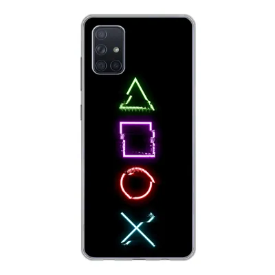 Produktbild von MuchoWow® Handyhülle Schutzhülle Hülle für Samsung Galaxy A71 Spiele - Controller - Neon Silikon Softcase Handy Hülle - Kartenbesitzer