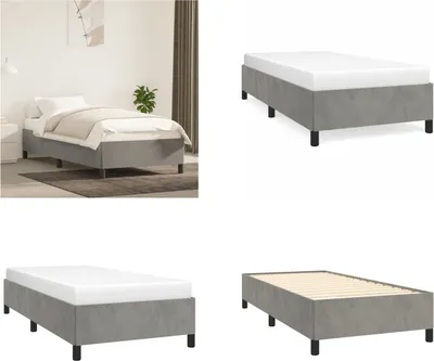 Obrázek produktu pro vidaXL Rám postele světle šedý 90x190 cm samet - Rám postele - Rámy postelí - Postel - Postel