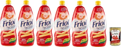 Produktbild von Friol Olio di Semi di Girasole, Frigge, Croccante e Asciutto, Frittieröl, Sonnenblumenkernöl, Knusprig und trocken, 6x 1L + Italian Gourmet polpa 400g