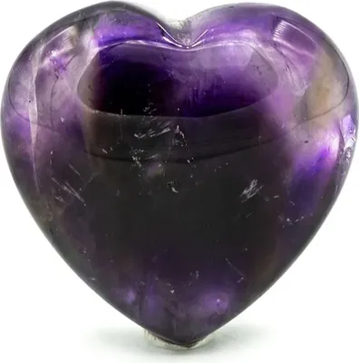 Immagine prodotto di Pietre antistress a forma di cuore in ametista fantasma — confezione da 3 pezzi - 3,0 cm