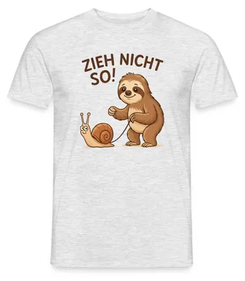 Produktbild von Spreadshirt Zieh Nicht So | Faultier Und Schnecke Humor Männer T-Shirt, XXL, Grau meliert